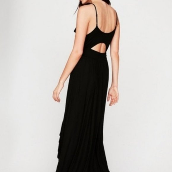 Ruffle Front Smocked Back Slit Waist Maxi Dress - Picture 2 of 4